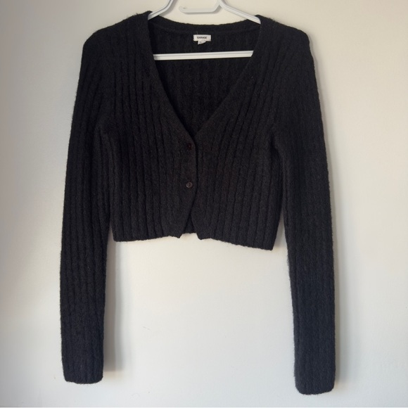 Garage soft Ribbed black Cardigan - Picture 1 of 5